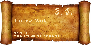 Brumecz Vajk névjegykártya